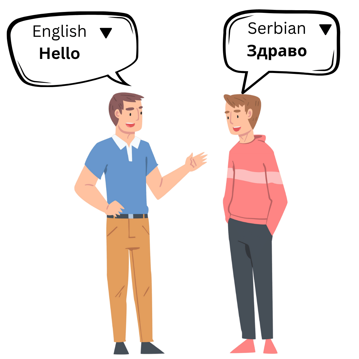 Hello in English to Serbian