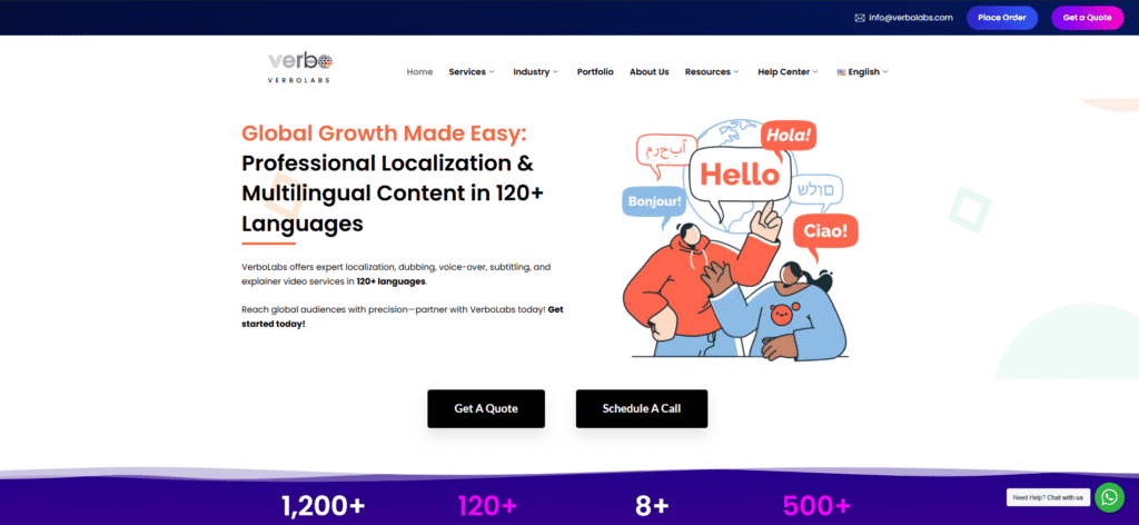 Verbolabs homepage screenshot