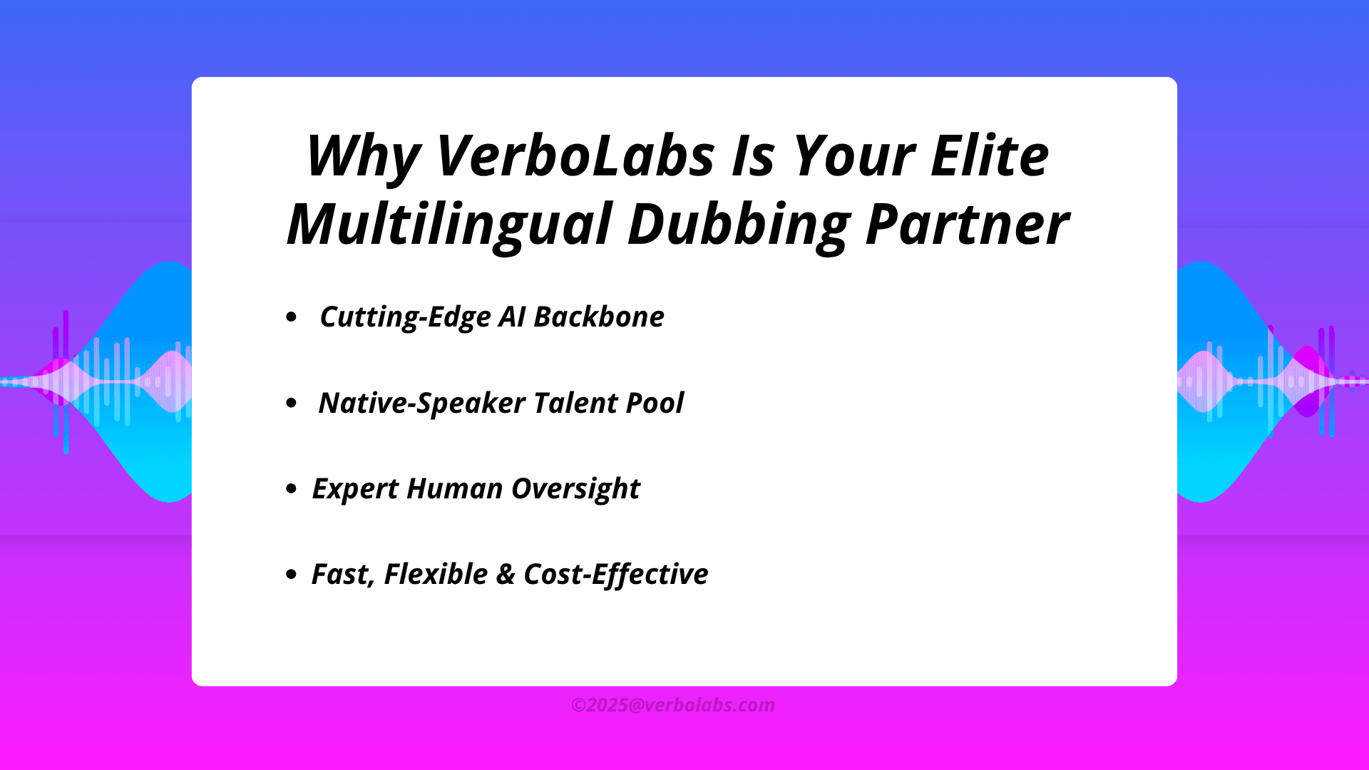 Why VerboLabs Is Your Elite Multilingual Dubbing Partner