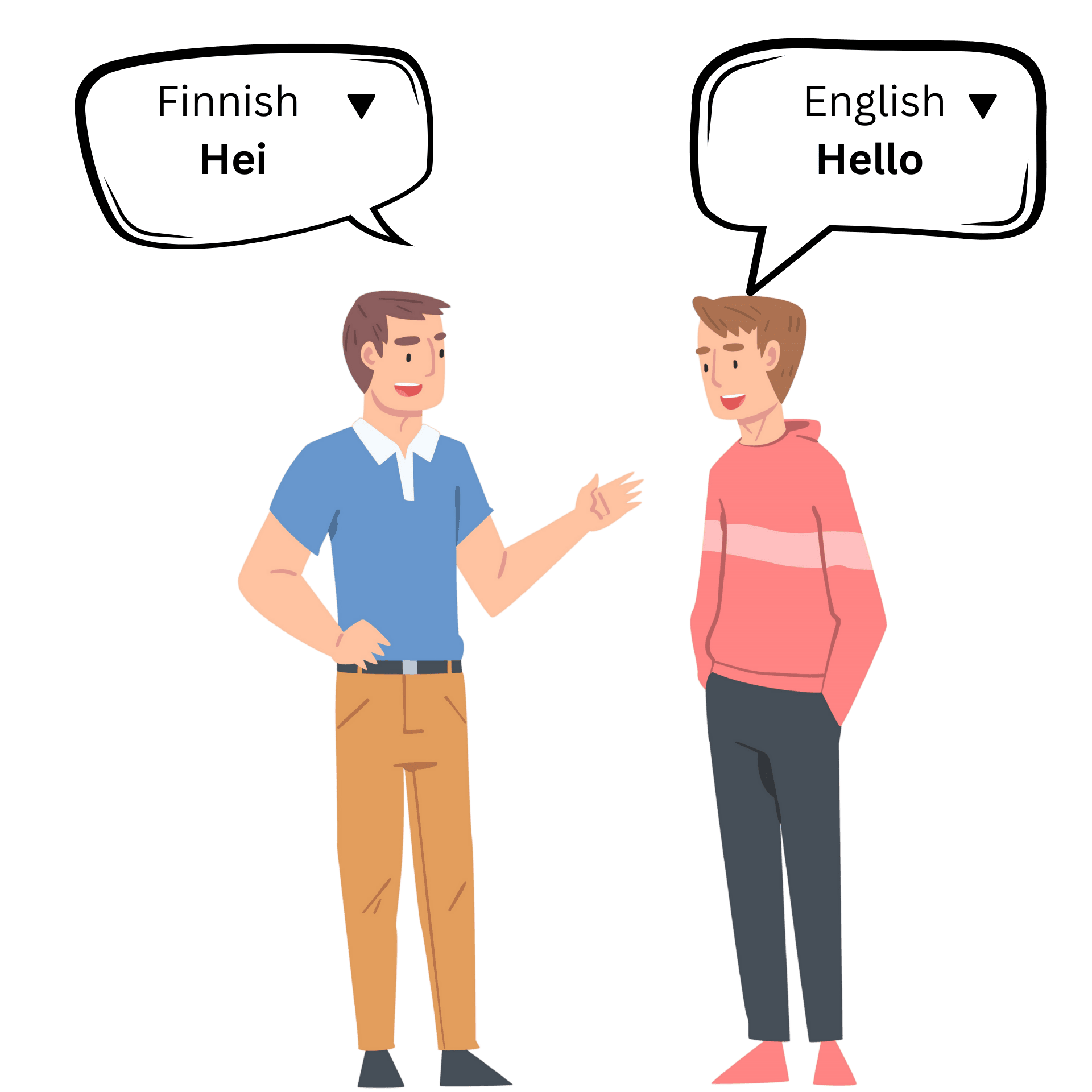 Hello in Finnish and English