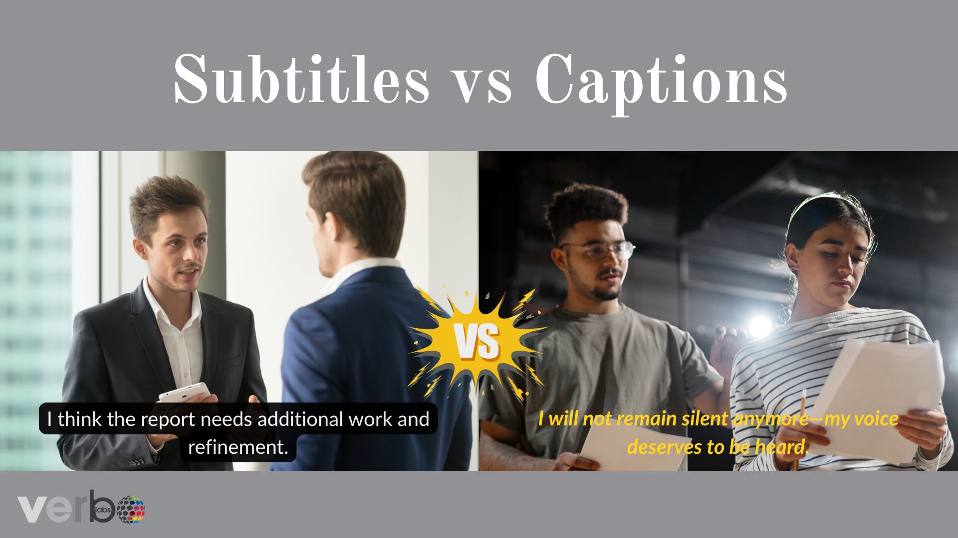 Subtitles vs Captions