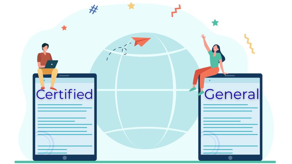 Certified vs general translation