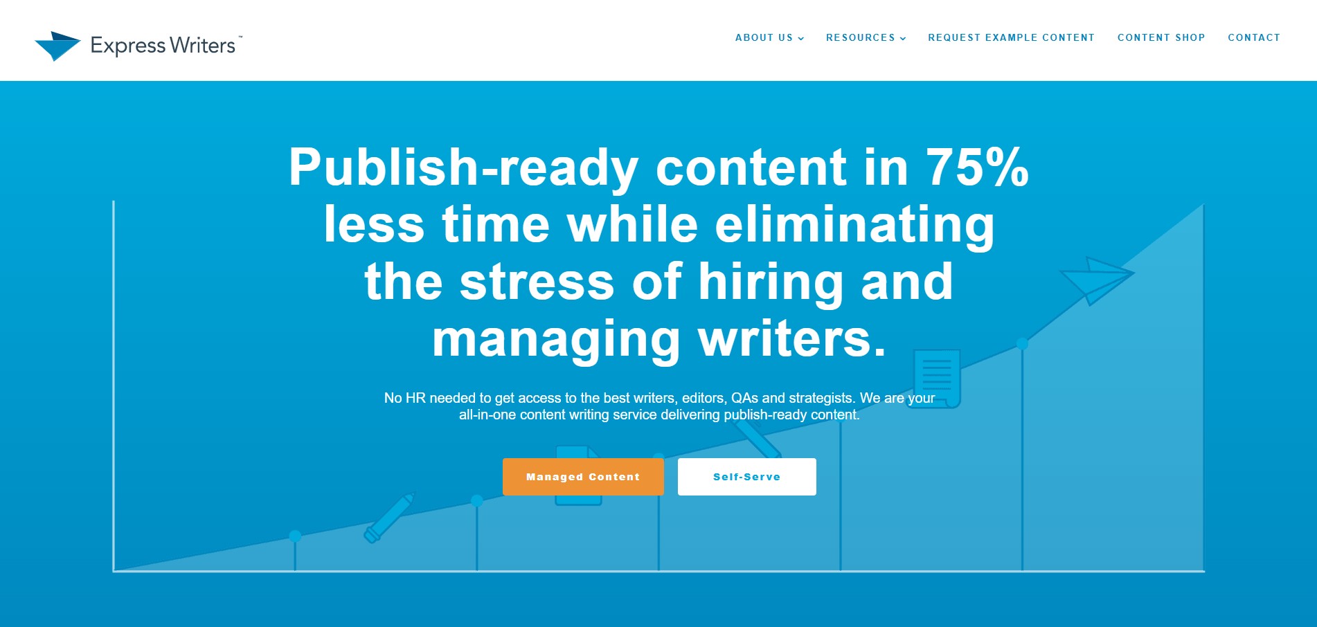 Express Writers content writing services homepage screenshot