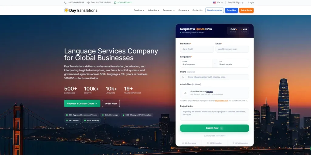 Day Translation Homepage
