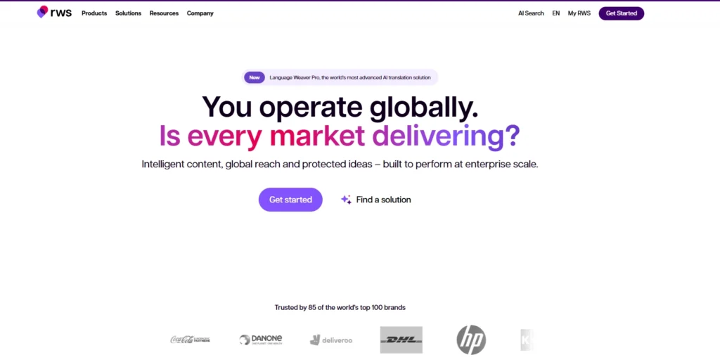 RWS (Formely SDL) Homepage