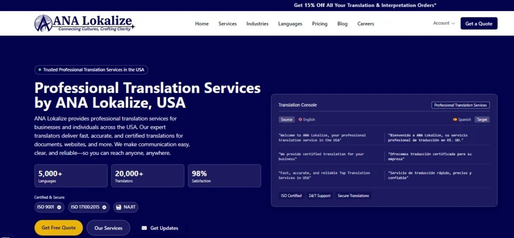Analokalize Homepage