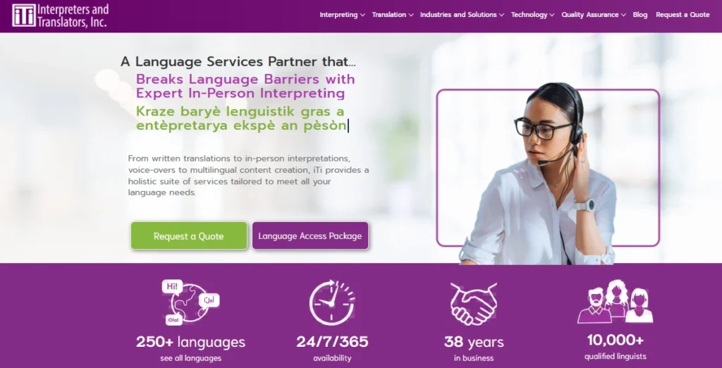 ITI translates Homepage