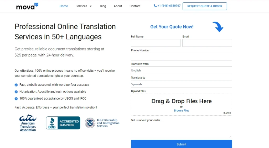 MovaPro Translations Homepage