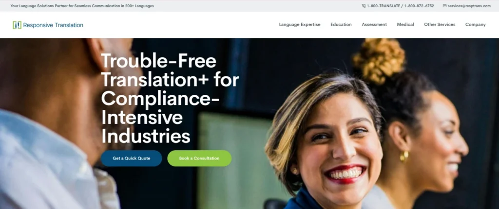 Responsivetranslation Homepage