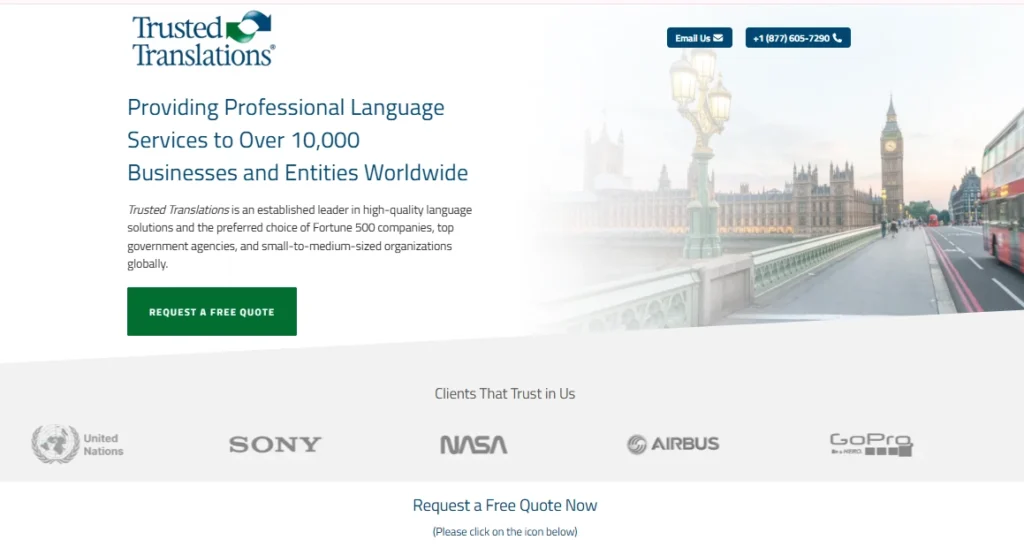 Trusted Translations Homepage