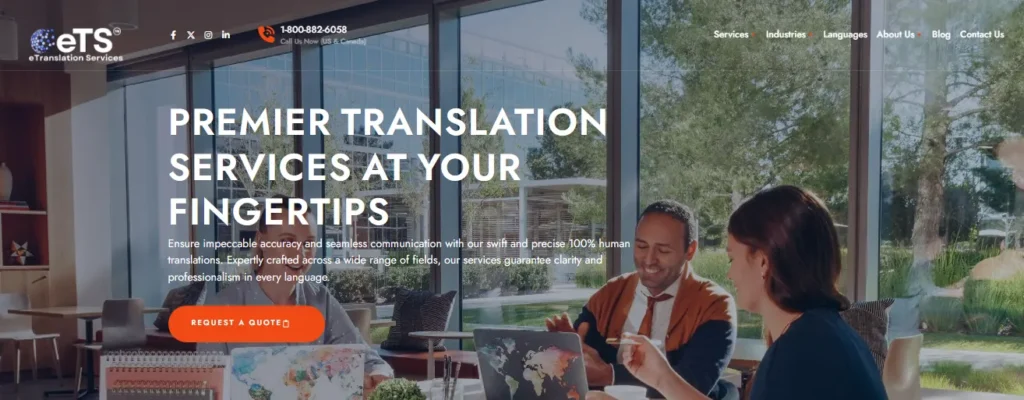 eTranslation Services Homepage